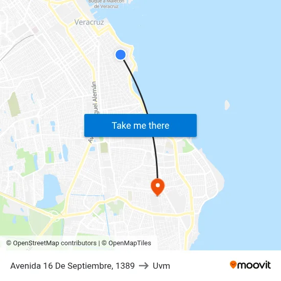 Avenida 16 De Septiembre, 1389 to Uvm map