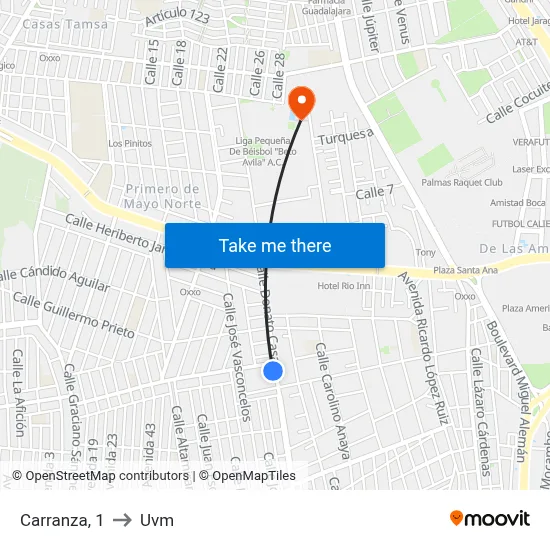 Carranza, 1 to Uvm map