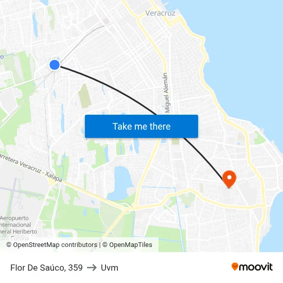 Flor De Saúco, 359 to Uvm map