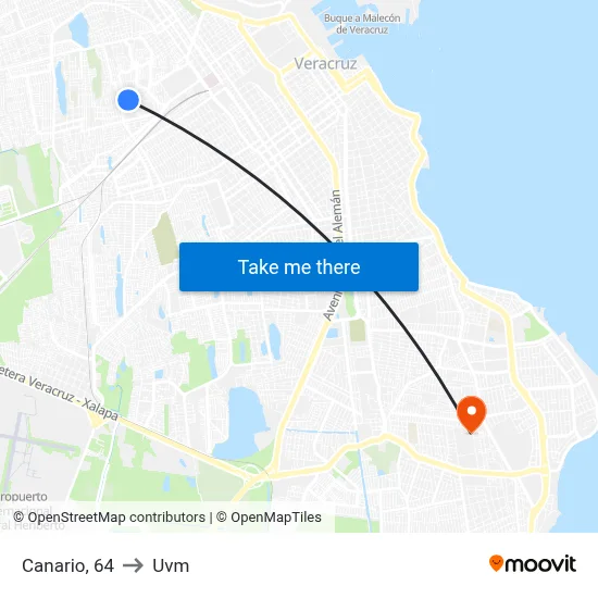 Canario, 64 to Uvm map