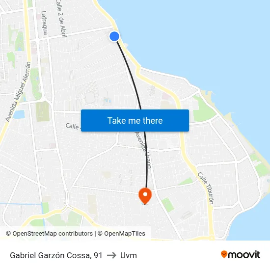 Gabriel Garzón Cossa, 91 to Uvm map