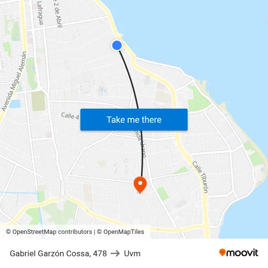 Gabriel Garzón Cossa, 478 to Uvm map