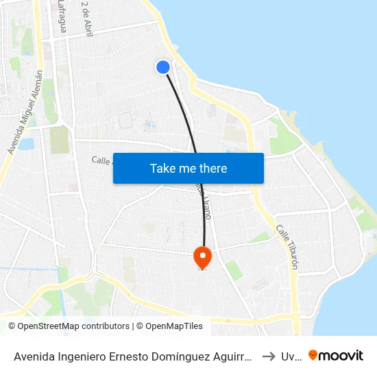 Avenida Ingeniero Ernesto Domínguez Aguirre, 480 to Uvm map