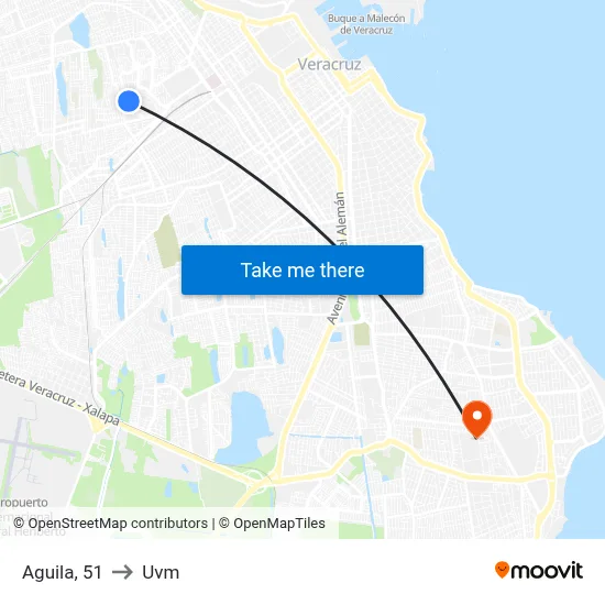 Aguila, 51 to Uvm map