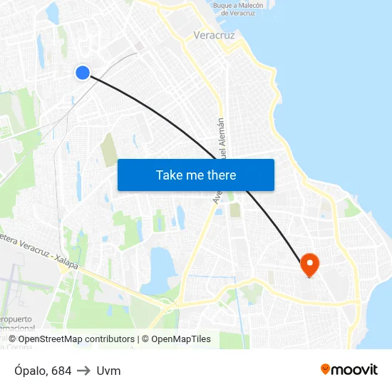 Ópalo, 684 to Uvm map