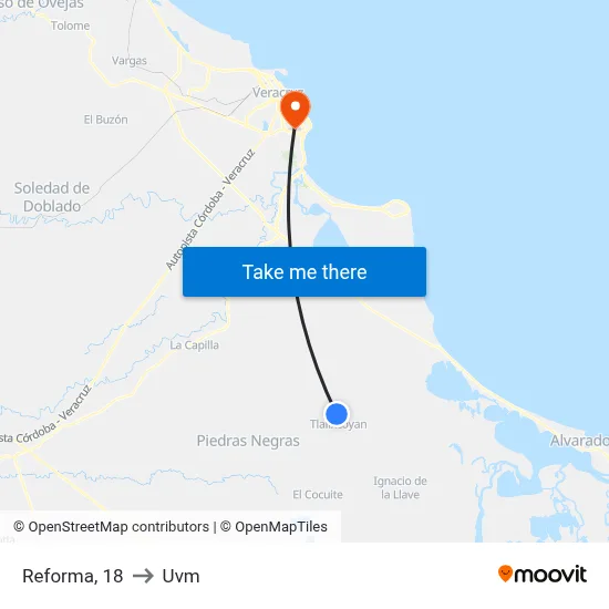 Reforma, 18 to Uvm map