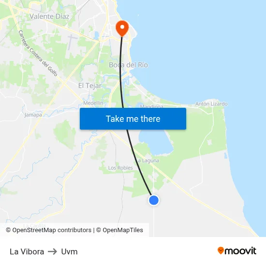 La Vibora to Uvm map