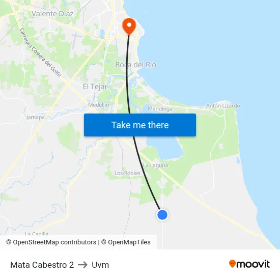 Mata Cabestro 2 to Uvm map