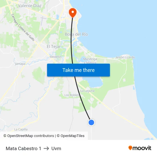 Mata Cabestro 1 to Uvm map