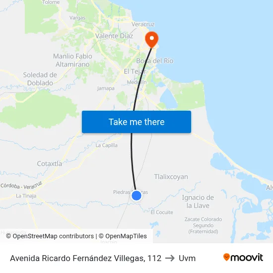 Avenida Ricardo Fernández Villegas, 112 to Uvm map