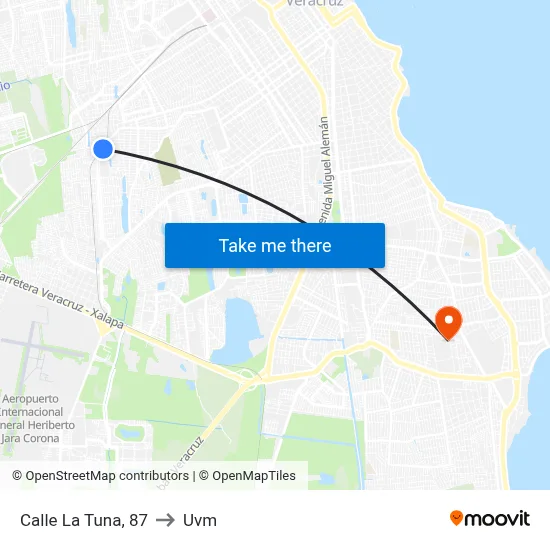 Calle La Tuna, 87 to Uvm map