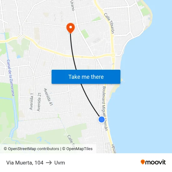 Via Muerta, 104 to Uvm map