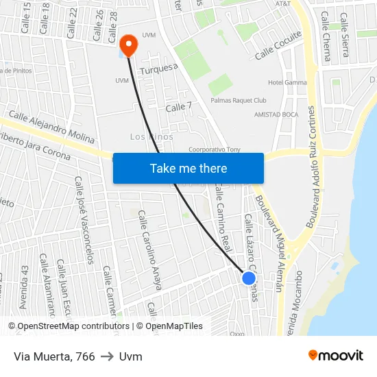 Via Muerta, 766 to Uvm map