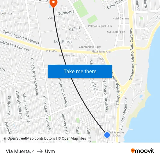 Via Muerta, 4 to Uvm map