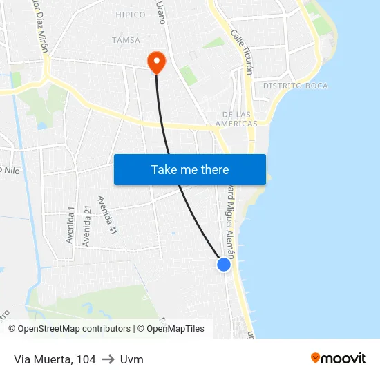 Via Muerta, 104 to Uvm map