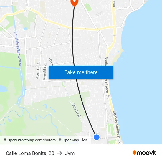 Calle Loma Bonita, 20 to Uvm map
