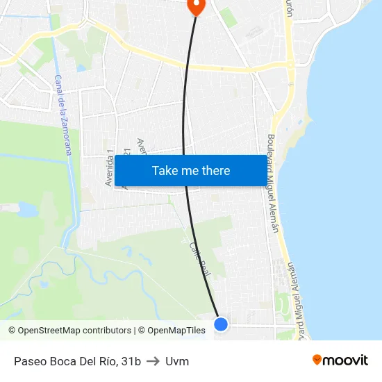 Paseo Boca Del Río, 31b to Uvm map
