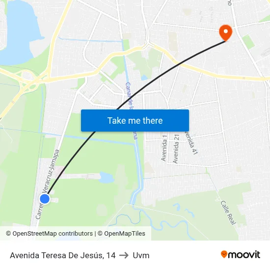 Avenida Teresa De Jesús, 14 to Uvm map