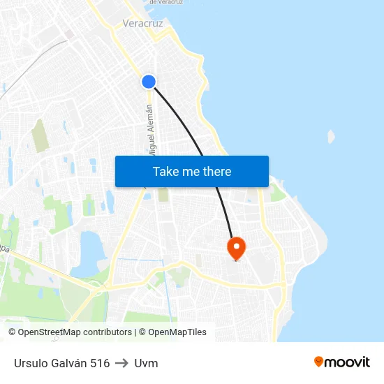Ursulo Galván 516 to Uvm map
