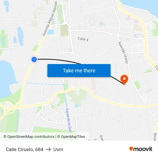 Calle Ciruelo, 684 to Uvm map