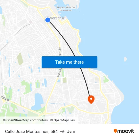 Calle Jose Montesinos, 584 to Uvm map