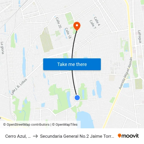 Cerro Azul, 219 to Secundaria General No.2 Jaime Torres Bodet map