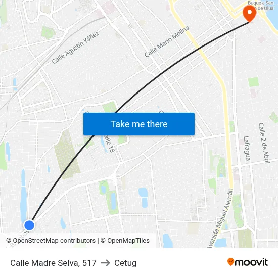 Calle Madre Selva, 517 to Cetug map