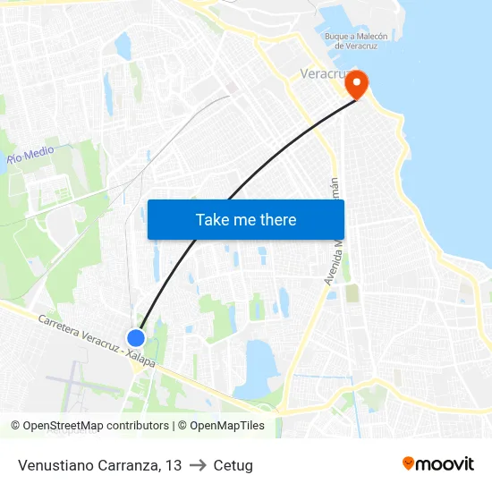 Venustiano Carranza, 13 to Cetug map