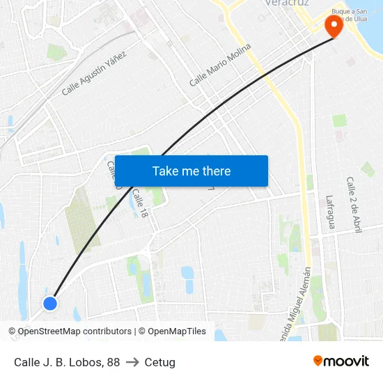 Calle J. B. Lobos, 88 to Cetug map