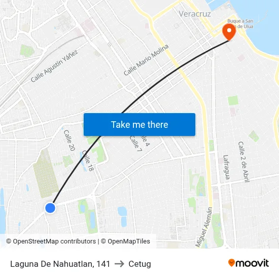 Laguna De Nahuatlan, 141 to Cetug map