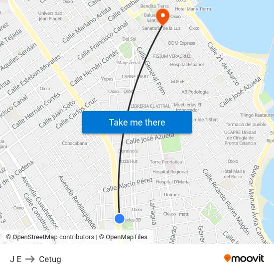 J E to Cetug map