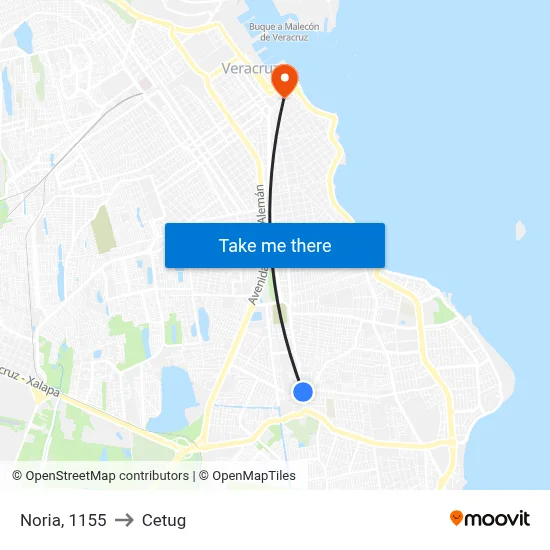 Noria, 1155 to Cetug map