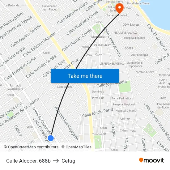 Calle Alcocer, 688b to Cetug map