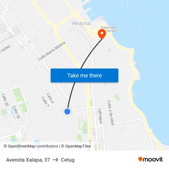 Avenida Xalapa, 37 to Cetug map