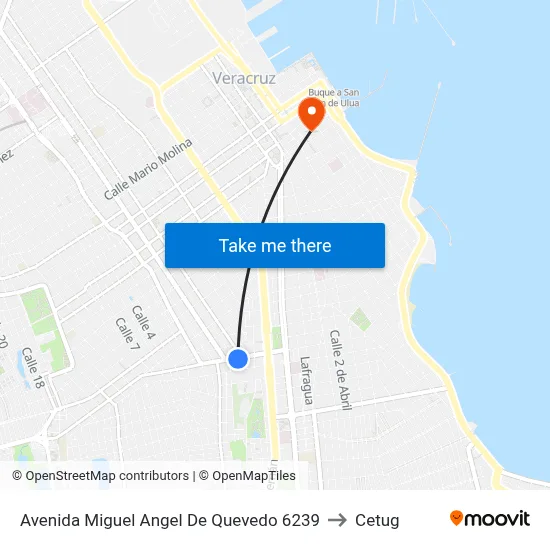 Avenida Miguel Angel De Quevedo 6239 to Cetug map
