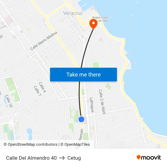 Calle Del Almendro 40 to Cetug map