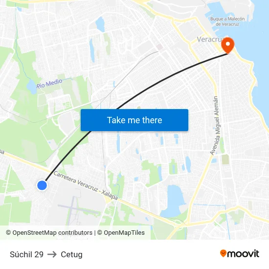 Súchil 29 to Cetug map