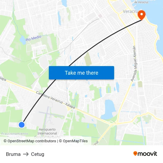 Bruma to Cetug map