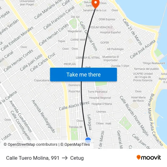 Calle Tuero Molina, 991 to Cetug map