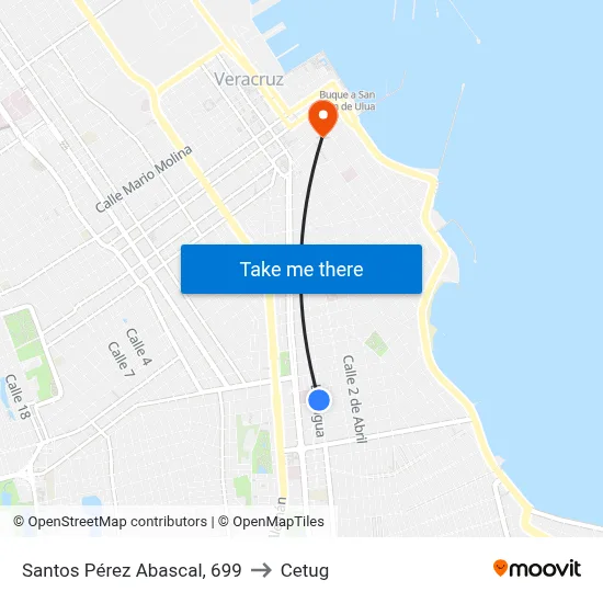 Santos Pérez Abascal, 699 to Cetug map
