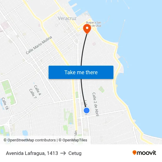 Avenida Lafragua, 1413 to Cetug map