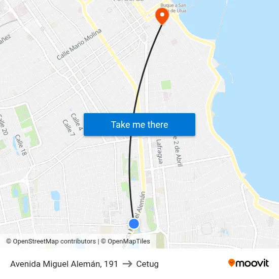Avenida Miguel Alemán, 191 to Cetug map