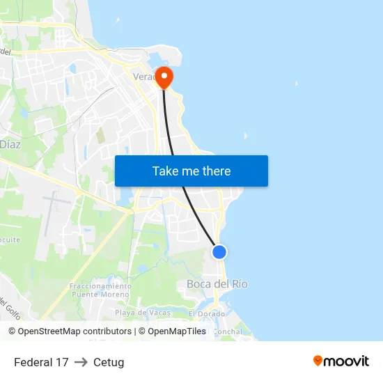 Federal 17 to Cetug map