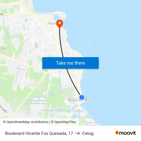 Boulevard Vicente Fox Quesada, 17 to Cetug map
