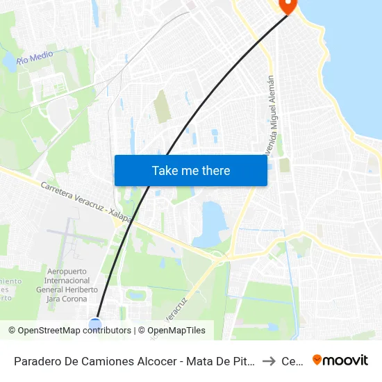 Paradero De Camiones Alcocer - Mata De Pita Sotavento to Cetug map