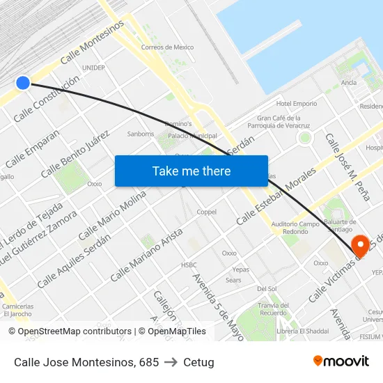 Calle Jose Montesinos, 685 to Cetug map