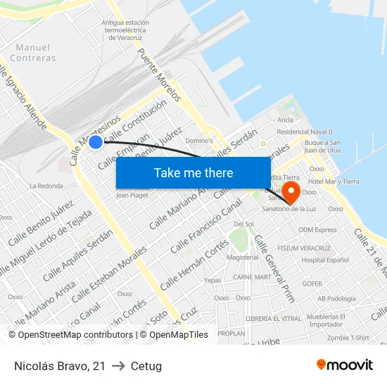 Nicolás Bravo, 21 to Cetug map