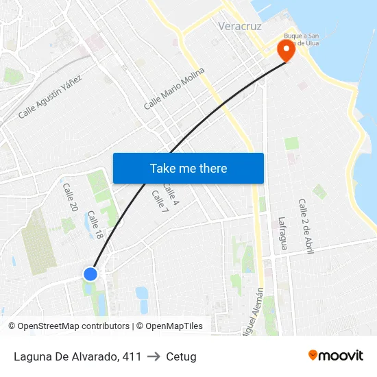 Laguna De Alvarado, 411 to Cetug map