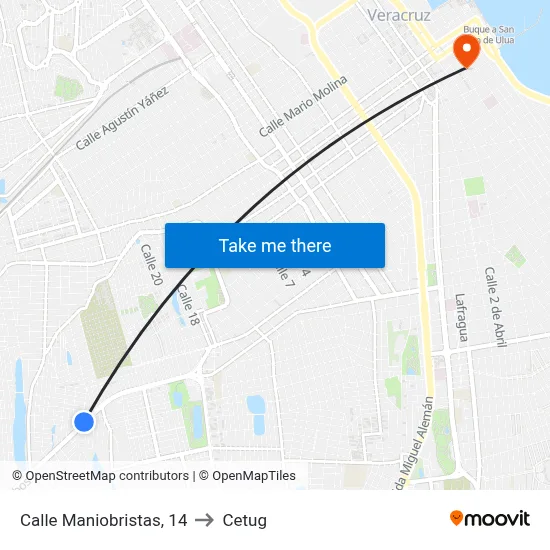 Calle Maniobristas, 14 to Cetug map