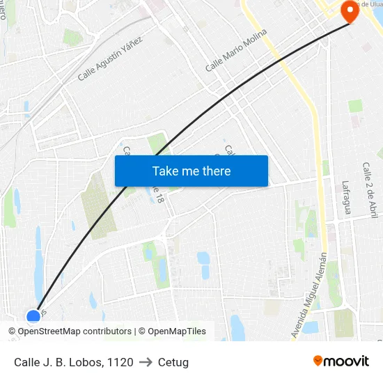 Calle J. B. Lobos, 1120 to Cetug map